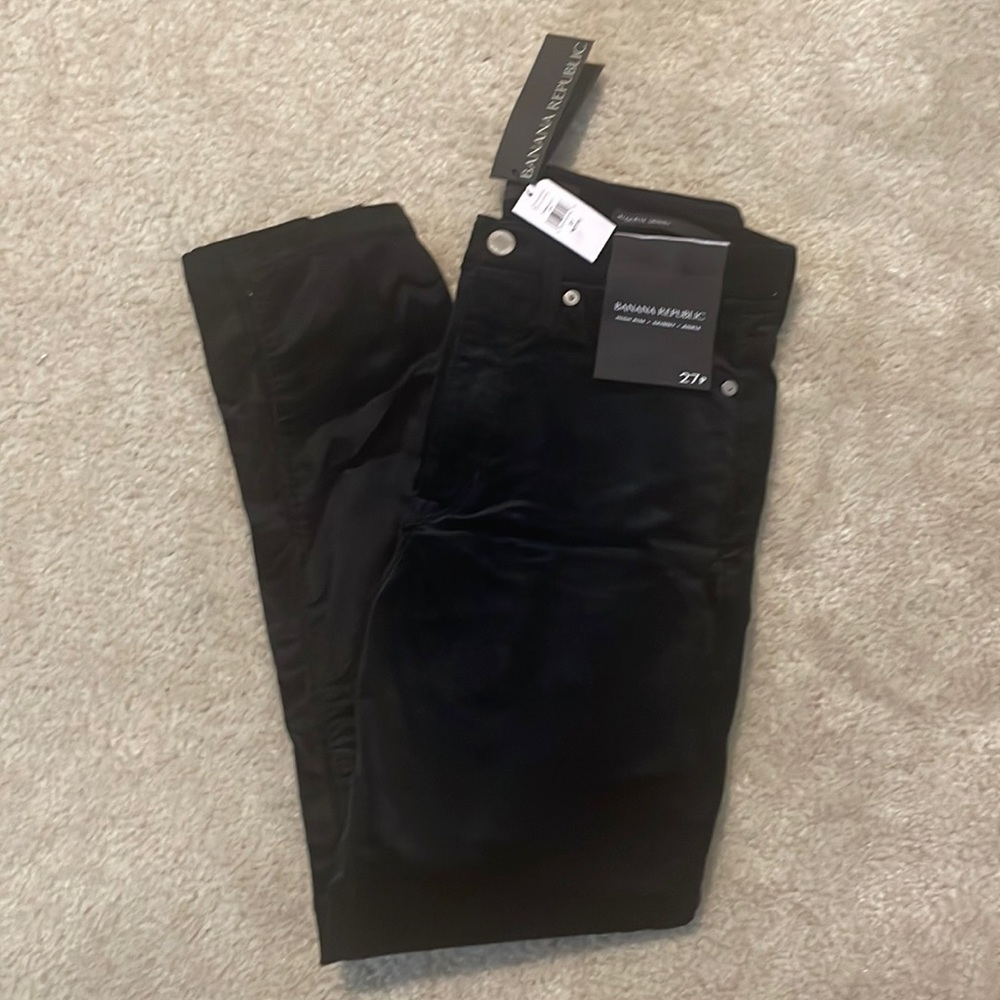 Banana skinny black velvet jeans